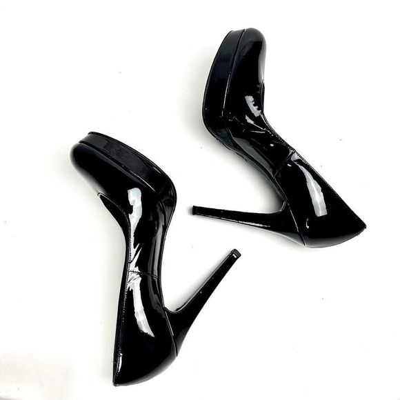 Stuart Weitzman Black Patent Leather High Heels Platform Pumps US 7 - Picture 10 of 15